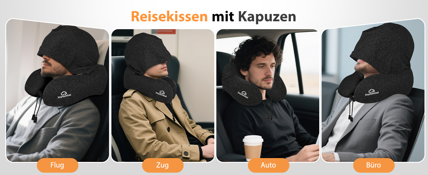 Подушка для шиї у вигляді звірка, Memory Foam, для подорожей (літак, авто, офіс), чорна