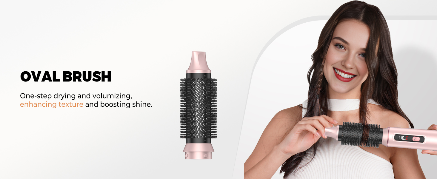 OKWRAP Haarstyler 5 в 1: Airbrush, фен, локони, випрямляч. Набір для створення зачісок (рожевий)