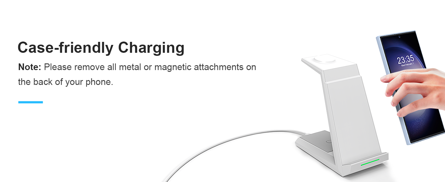 Бездротова зарядна станція NANAMI 3-в-1 для Samsung Galaxy Watch 7/6/5/4, Buds, S26/S25/S24/S22/Z Flip/Fold, Note 20 - Біла