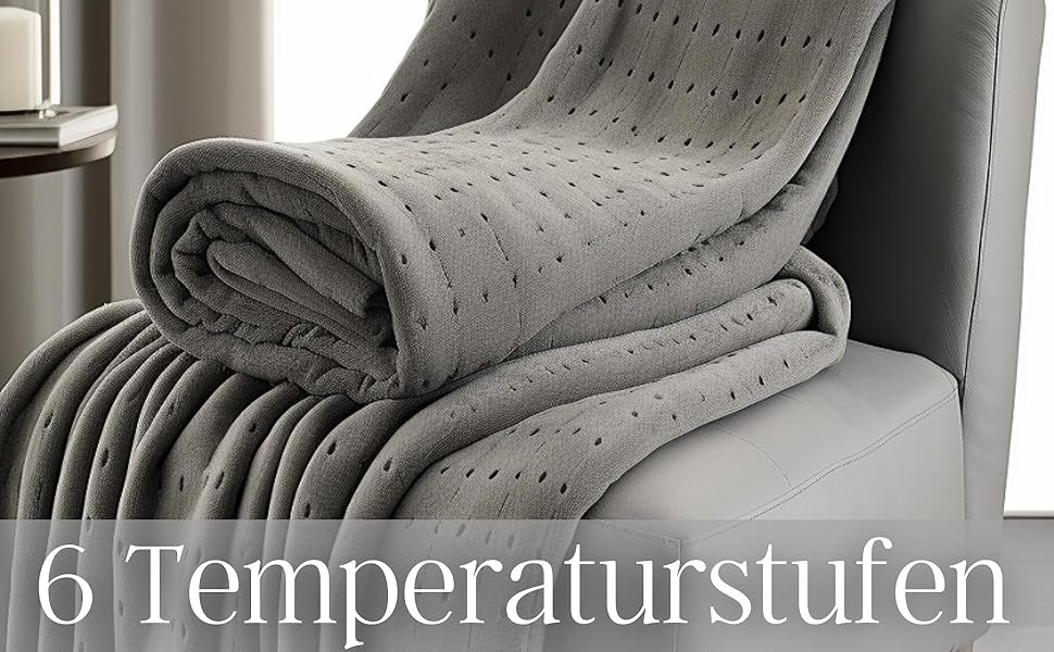 Електрична ковдра Steinborg з автовимкненням | 150 x 80 см | Таймер 6 год | Можна прати при 30°C | 6 температурних режимів | З пультом дистанційного керування | Тепла ковдра | Тепло під матрац | Тепла підстилка