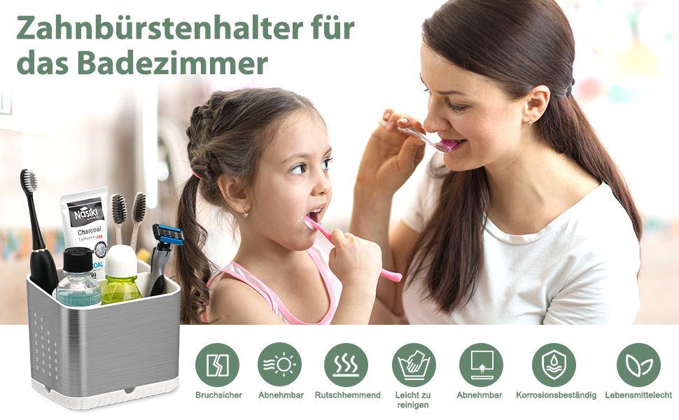 Тримач для зубних щіток електричних: органайзер для ванної кімнати, сірий
