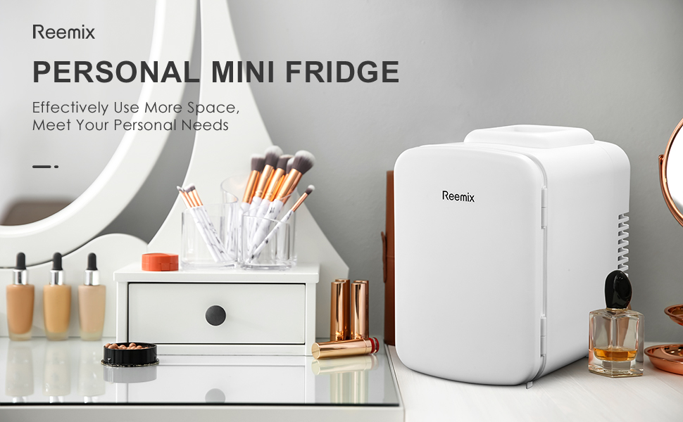Reemix 4L Mini Fridge - Portable Cooler & Warmer for Beauty, Drinks & Snacks