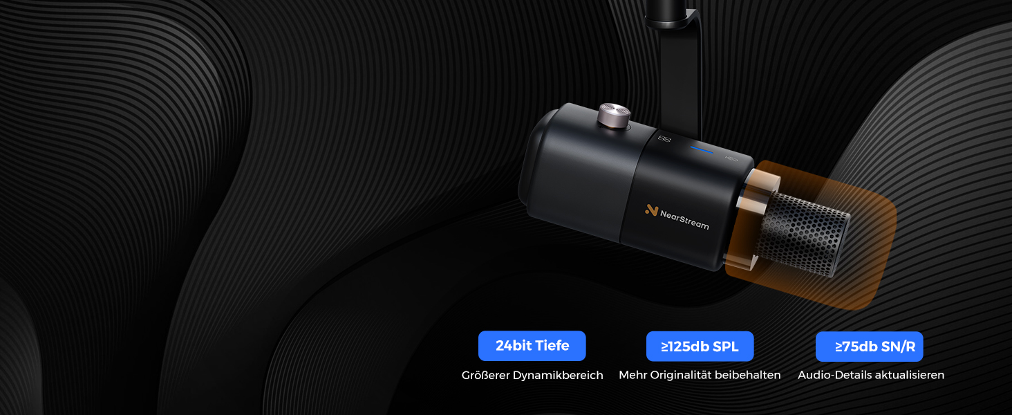 Динамічний мікрофон NearStream USB/XLR для PC Gaming, Streaming, Podcast. З регулюванням гучності, LED кнопкою Mute та кріпленням. Сумісний з MAC, PS4, PS5, Mixer (AM10X)