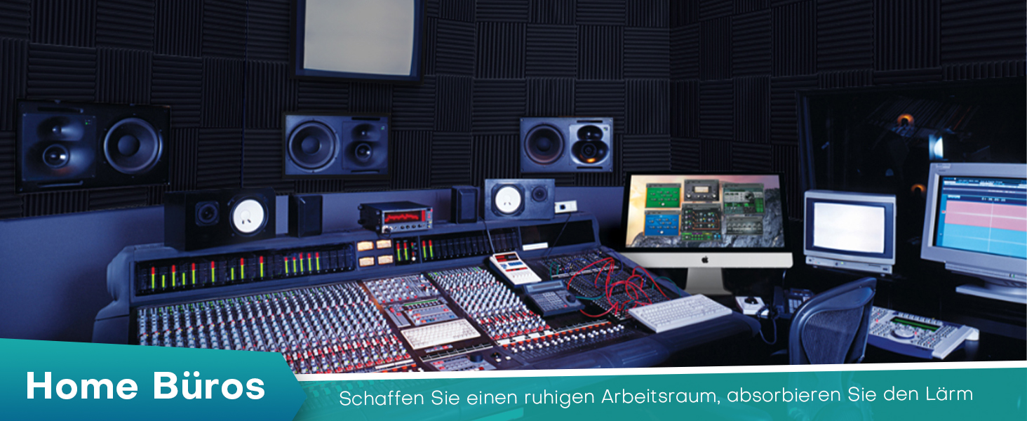 Акустичний поролон Knightsacoustic для звукоізоляції студії, 30x30x2.5 см, чорний, 52 шт — панелі-поглиначі шуму