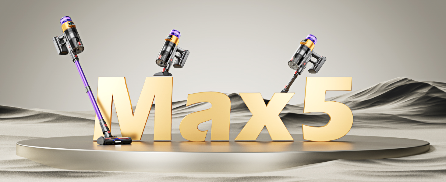 Бездротовий акумуляторний пилосос 45000 Па/550 Вт/70 хв, 1.8 л з OLED-екраном та антизаплутана насадка для підлоги, для твердих поверхонь, килимів, шерсті тварин