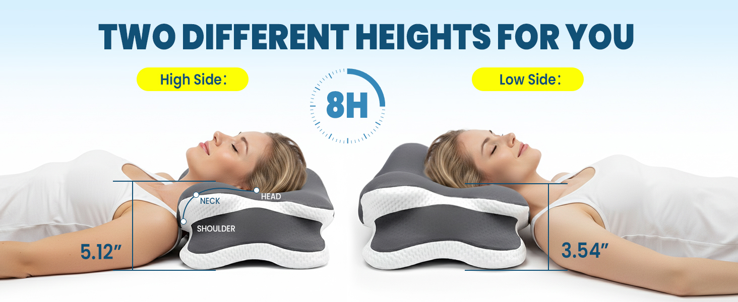 Охолоджуюча подушка для підтримки шиї з Memory Foam: ергономічна ортопедична подушка для сну на боці та спині