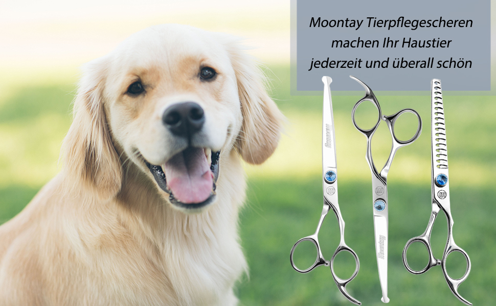 Професійні ножиці для грумінгу собак Moontay: набір для стрижки, витончення та фінальної обробки (7 дюймів, 440C сталь)
