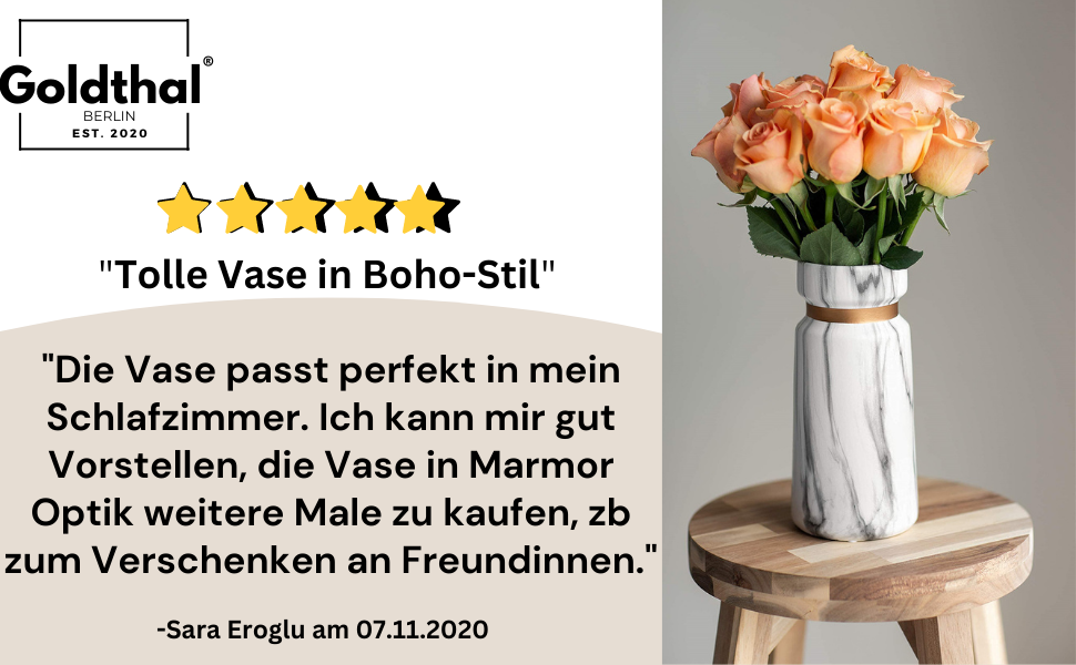 Керамічна ваза в стилі бохо для квітів, пампасів, сухоцвітів, H22см - білий мармур, з золотим обідком. Декоративний елемент, сучасний дизайн