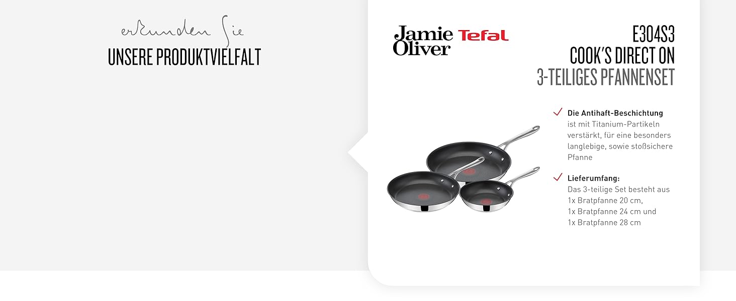 Сковорода Tefal Jamie Oliver Cook Smart 24 см з нержавіючої сталі, індукційна, з термодифузійним дном