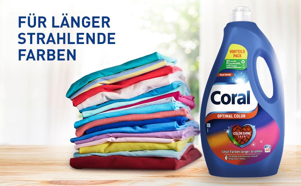 Пральний порошок Coral Farbschutz Color для кольорових речей, 6x23 WL (заряд на 138 прань)