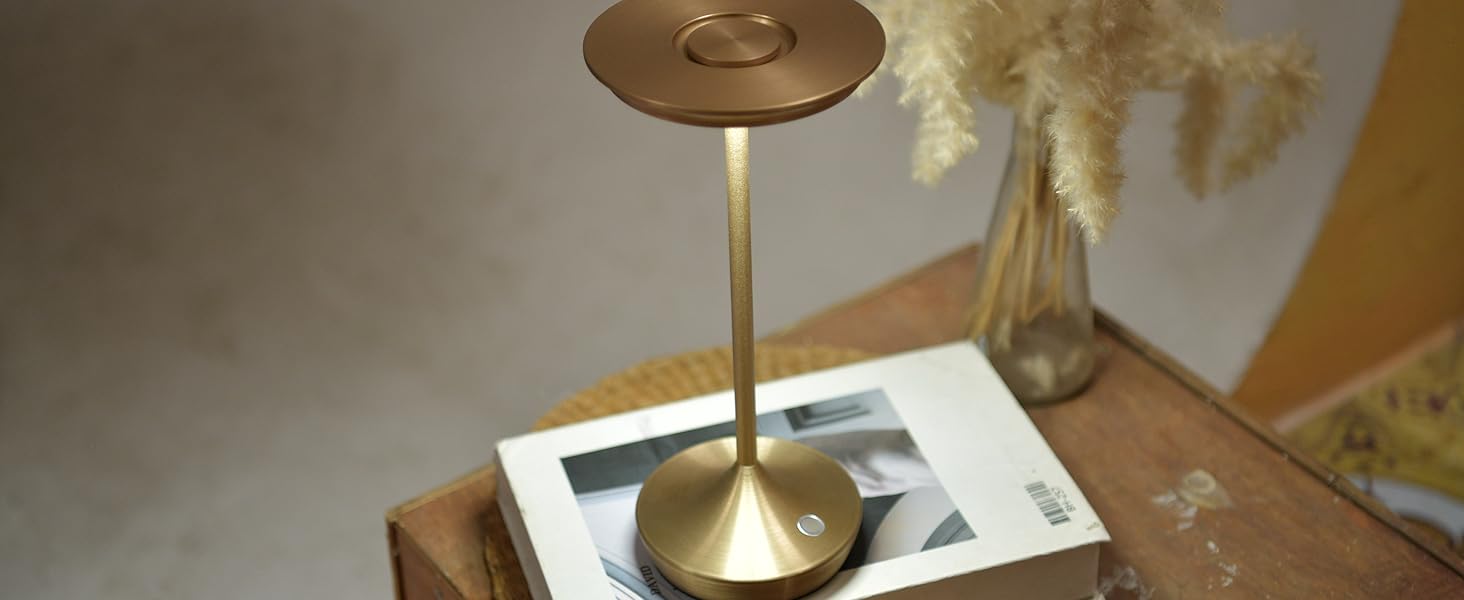 LED настільна лампа бездротова IP54 для вулиці та дому: перезарядна, сенсорна, 3 кольори, 6000mAh, 2 шт.