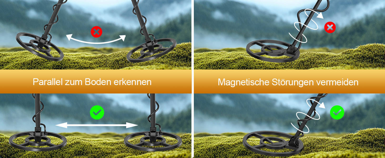 Металодетектор OMMO для дорослих: професійний набір, 6 режимів, вологостійкий, IP68, світло-помаранчевий