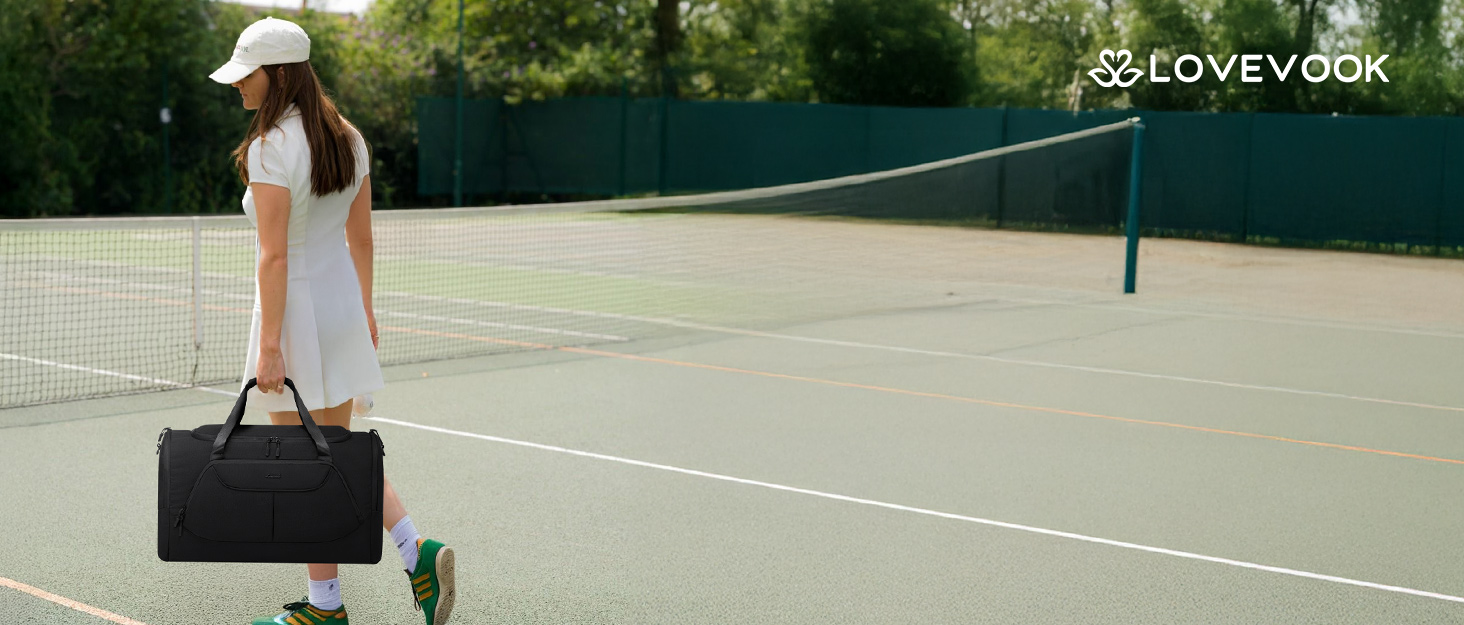 Спортивна сумка LOVEVOOK для жінок, 30L: дорожня сумка з відділенням для взуття та мокрих речей, невелика сумка для залу, плавання, сауни, ручної поклажі для спорту, фітнесу, тренувань та подорожей, водонепроникна, B-beige, Aprikose, 45x24x28cm (30L)