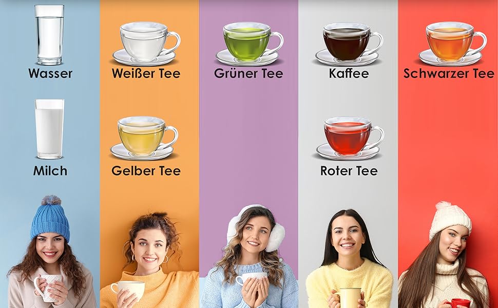 KESSER Stainless Steel Electric Kettle - 1.7L with LED Temperature Display (60-100°C) | Tea Filter, Scale Filter, BPA-Free, 2-Hour Keep Warm