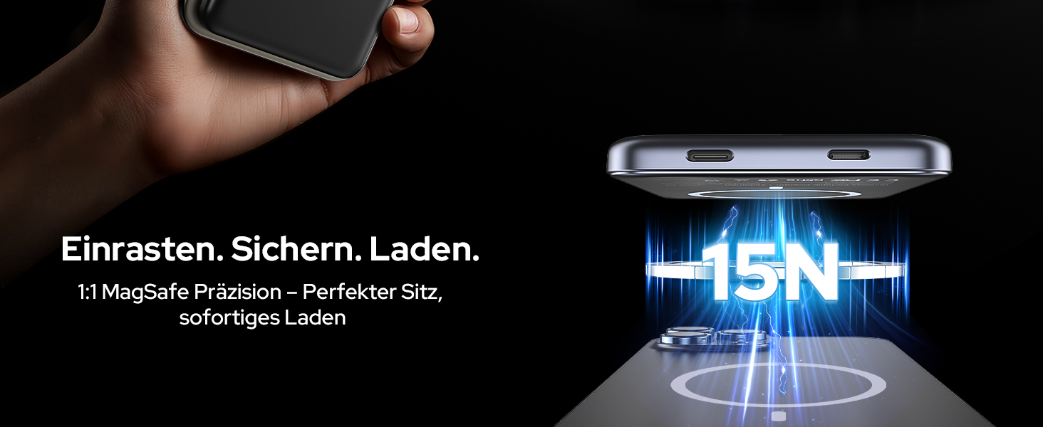 Powerbank TRKOY MagSafe 5000mAh з бездротовою зарядкою та USB-C, сірий колір, для iPhone 17/16/15/14/13/12