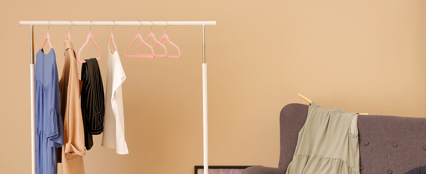 Вешалки для одягу HOUSE DAY, 20 шт. - вешалки з оксамиту, для костюмів, штанів, широкі, обертаються на 360°, рожеві