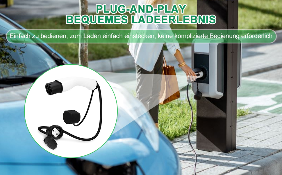 Адаптер зарядного пристрою для електромобіля, тип 2, кабель Schuko 3.5kW 16A, 0.5м, 250V, водо- та пилонепроникний