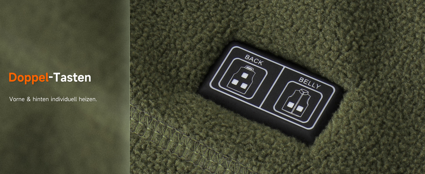 LABCOOL Грівачка жилетка для чоловіків, нагрівальна жилетка з мікрофлісу, 6 зон нагріву, 3 температурні режими, USB живлення з Powerbank 10000mAh, можна прати в пральній машині (Зелений, M)