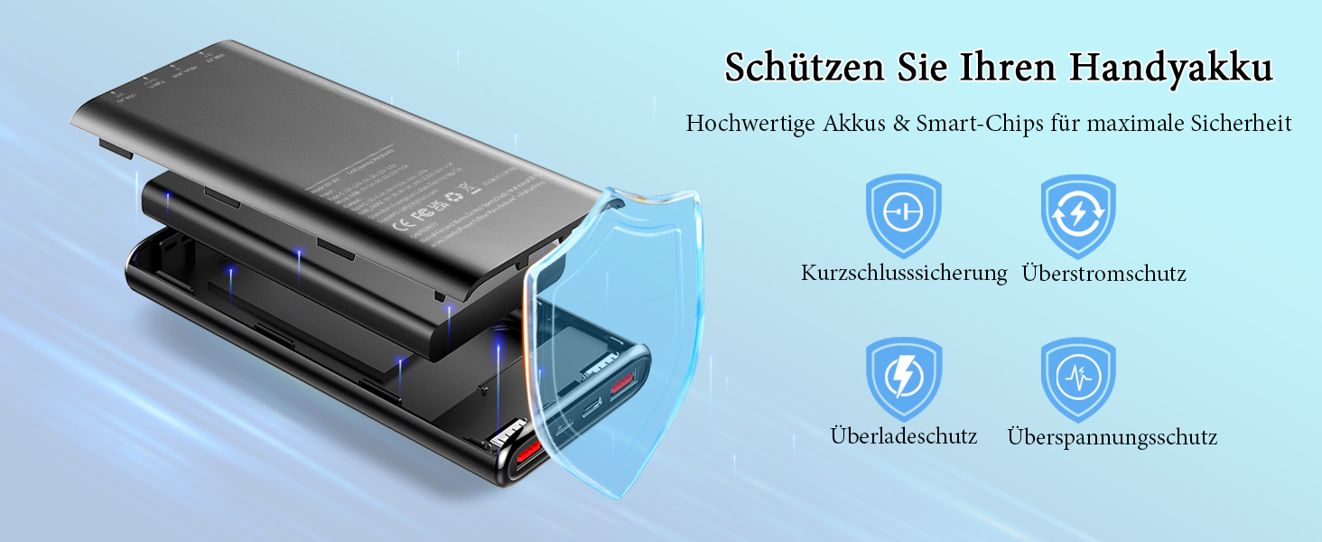 Power Bank 20000mAh з USB-C, PD 3.0, QC 4.0, 22.5W, чорний - для iPhone, Samsung та інших