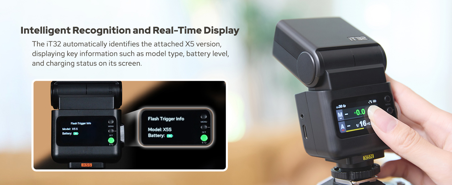 Спалах Godox iT32 TTL з X5 бездротовим випускачем та дифузором, GN18, 1/8000s