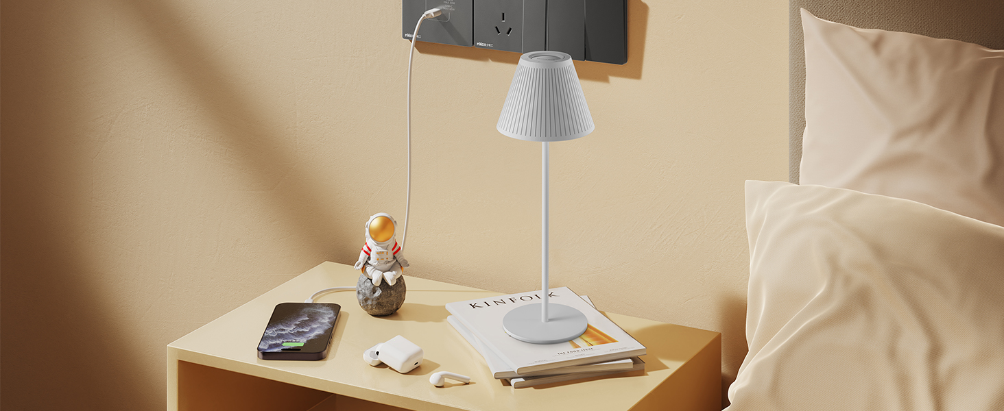 Honeywell LED настільна лампа з регулюванням яскравості, RGB, акумуляторна, Sunturalux HWT-M1, 5200mAh, бездротова, 5200K, 1 шт.