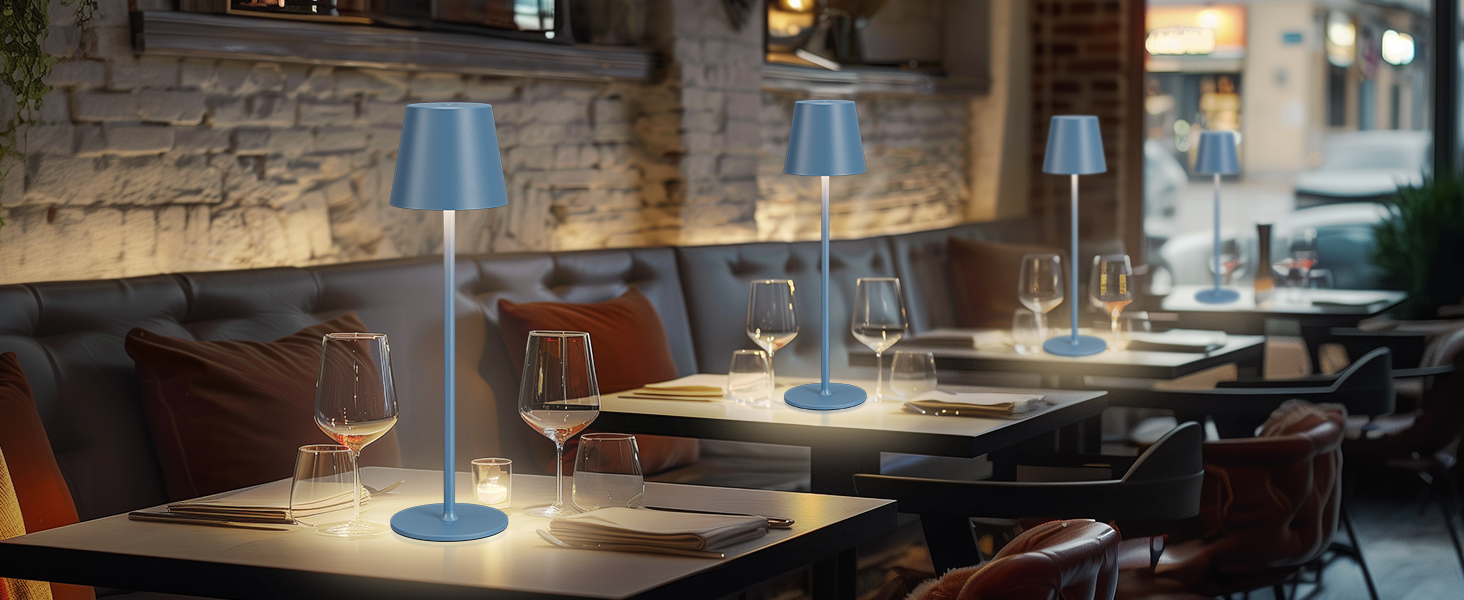 Набір з 2-х бездротових настільних LED світильників з акумулятором, сенсорне регулювання яскравості, 3 режими кольору, USB-C зарядка для спальні, обіднього столу, кемпінгу (Чорний)