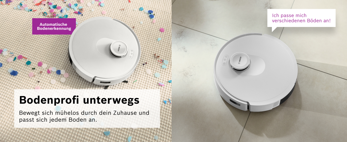 Робот-пилосос Bosch Spotless BCRD1W з функцією миття, 11000 Па, білий