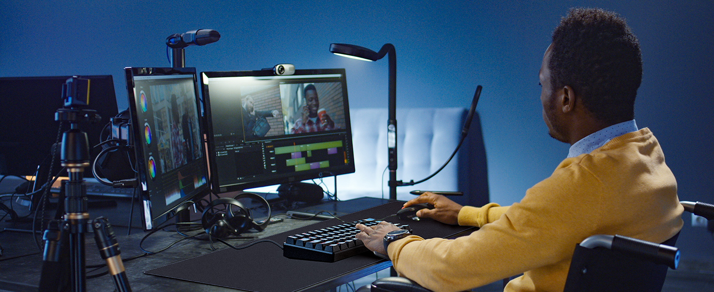 Чорний ігровий килимок Black Shark XL 900x400 мм з вологостійким покриттям та антиковзаючою основою