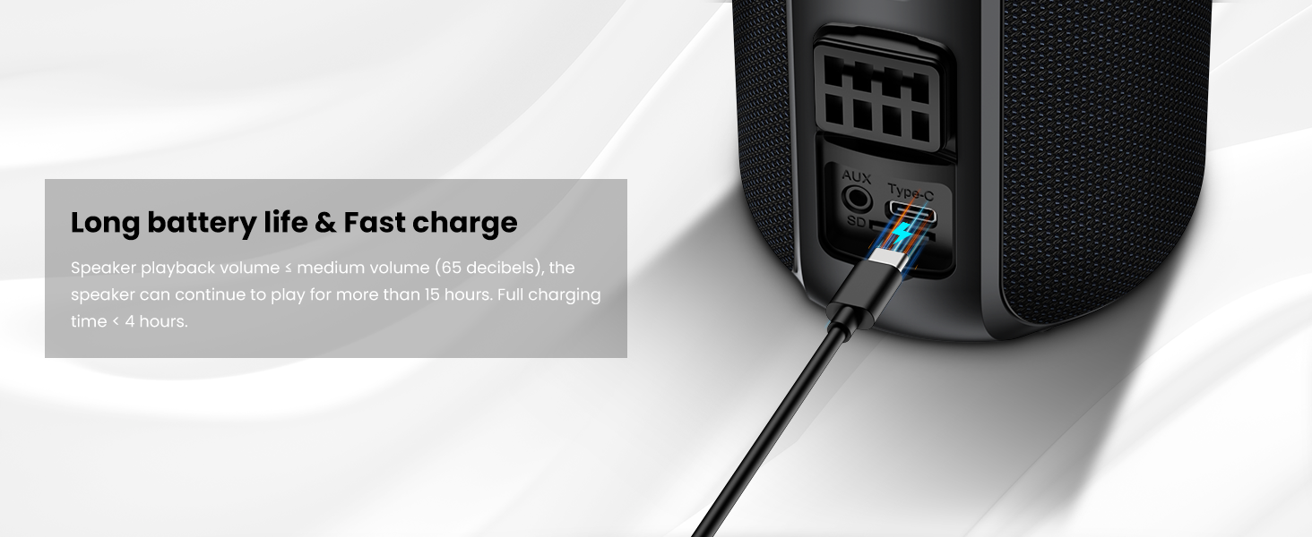 Bluetooth колонка NOTABRICK портативна, водонепроникна IPX67, бездротова 5.0, стерео бас, акумулятор 15 год, підтримка SD/TF/AUX, для дому, вулиці, пляжу, подорожей (чорна)
