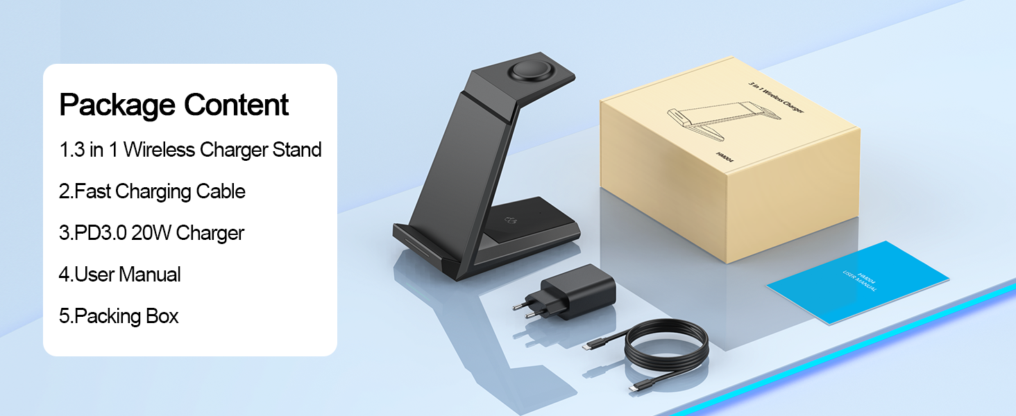 Бездротова зарядка 3-в-1 для Apple Watch, iPhone та AirPods Pro (білий)