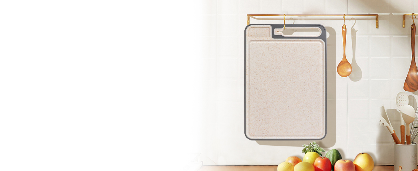 Ніжне велике обрізне дошка XIAPIA з нержавіючої сталі 304 та пластику з точилкою для ножів, 44x30x2,6 см, з соковидавом та лінійкою, антибактеріальне, без BPA