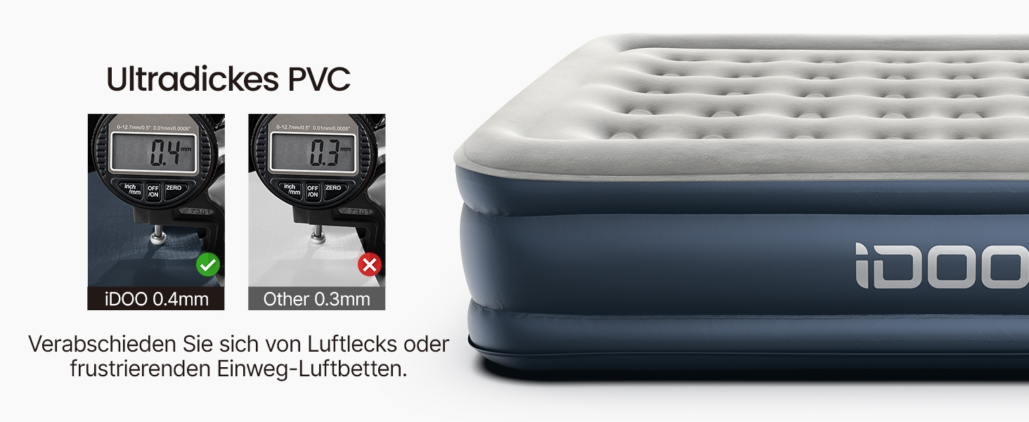 Надувний матрац iDOO з електричною помпою, самонадувний, 137x193x46 см, для дому та кемпінгу