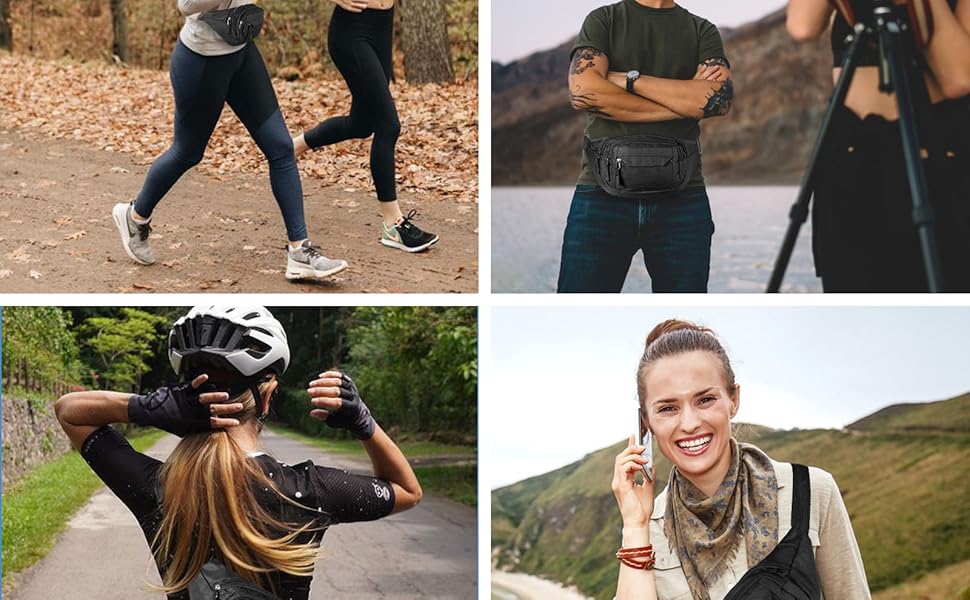 Чоловіча та жіноча поясна сумка Vinabo, чорна, універсальний розмір EU