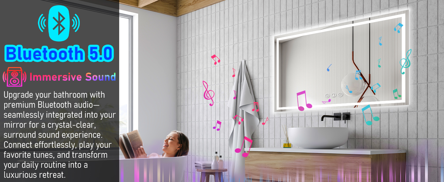 Дзеркало для ванної кімнати 50x70 см з LED-підсвічуванням, антизапарювання, диммування, 3 кольори світла