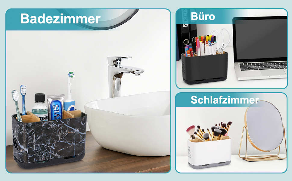 Тримач для електричної зубної щітки: органайзер для ванної кімнати, знімний, з отвором для стоку, для сім'ї та дітей (білий, великий)