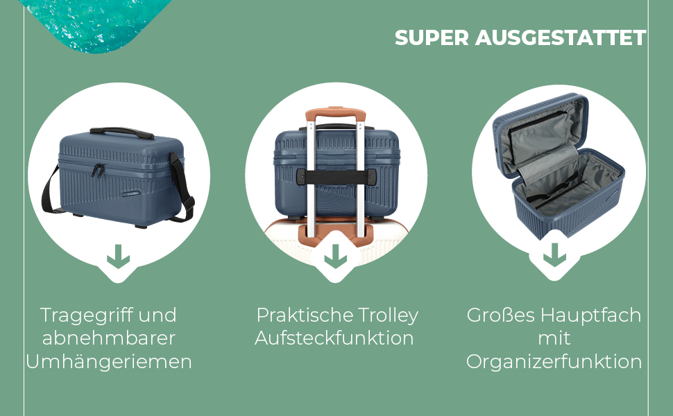 Чемодан Travelite Bali 67 см, середній, 65 літрів, зелений: ABS, TSA-замок, Trolley M