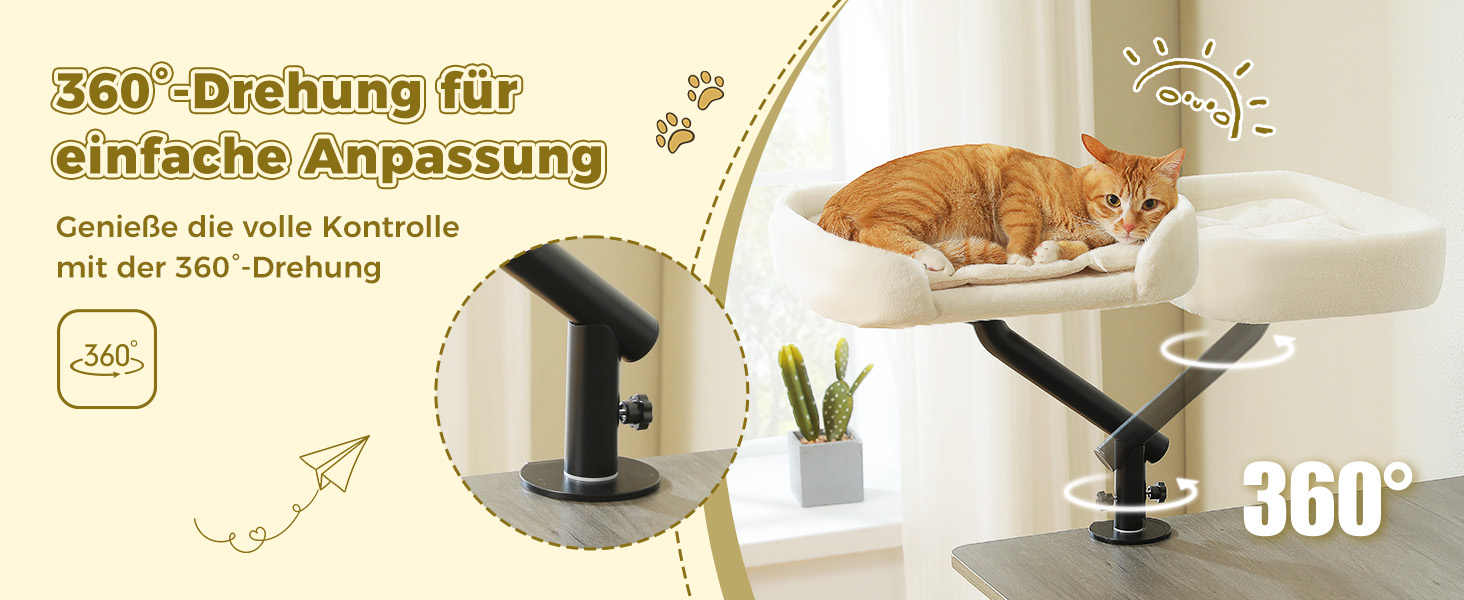 Кігтечка-ліжко для котів PAWZ Road з інтерактивним м'ячиком, обертається на 360°, підходить для ваги до 22.5 кг, бежеве овальне ліжко