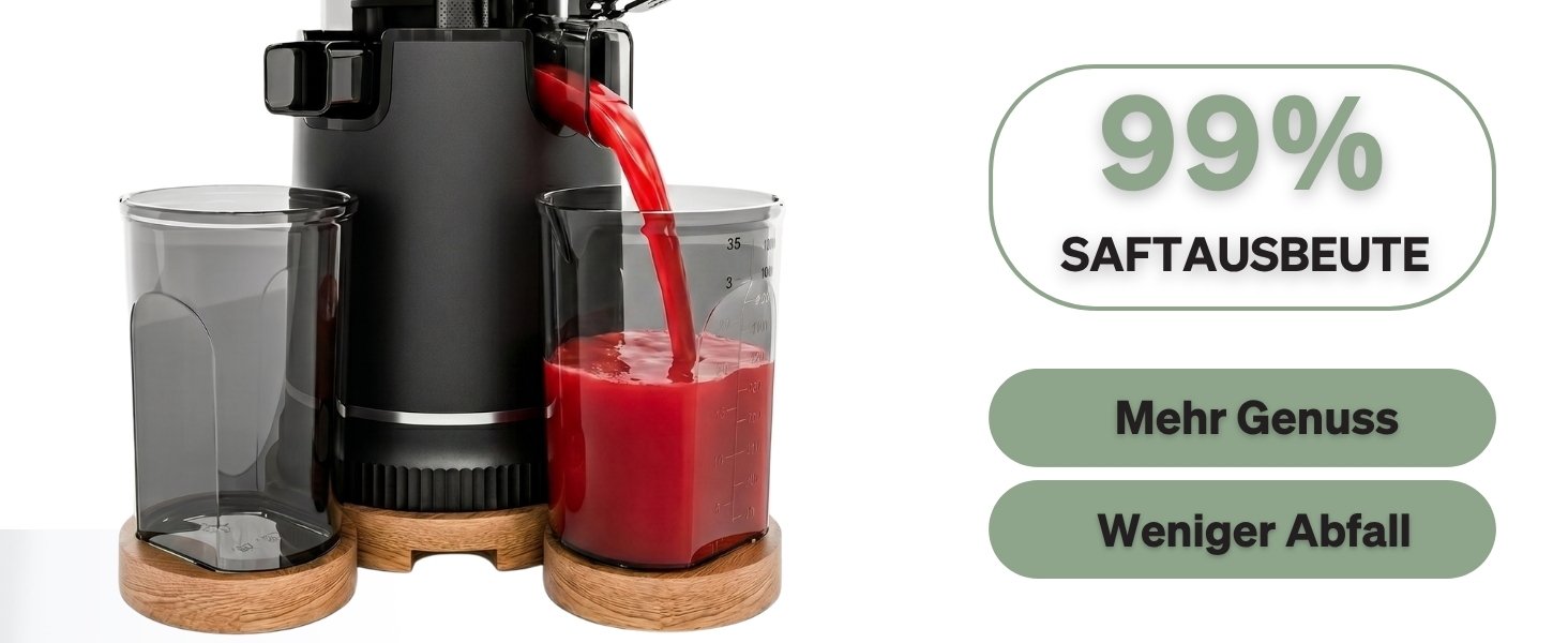 Шнекова соковижималка Entsafter Slow Juicer 250 Вт, XXL завантажувальний отвір 130 мм, без BPA, чорна