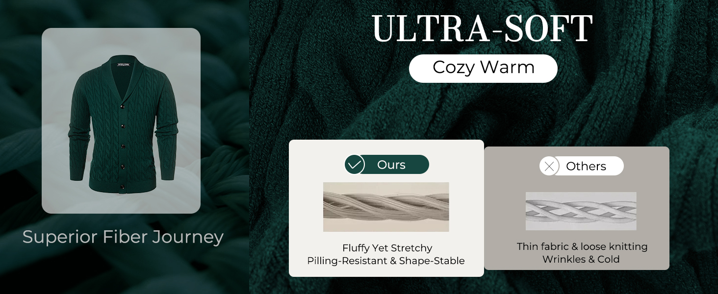 Кардиган чоловічий PJ PAUL JONES з коміром-шарфом, великий в'язання, чорний