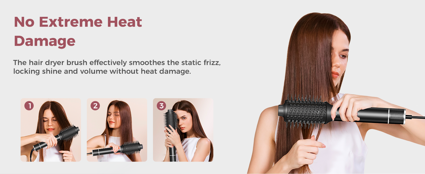 Airstyler 5 в 1: Фен-щітка з іонізацією, 5 насадок, 20 м/с, 110 000 об/хв, легкий (340г), чорний
