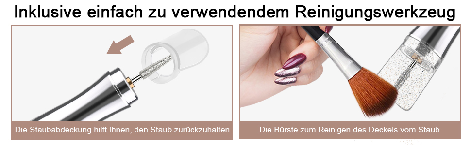 Електричний набір для манікюру та педикюру 13 в 1 Kabellos з підсвічуванням, 25000 об/хв, з пилозбірником, для дому, золото