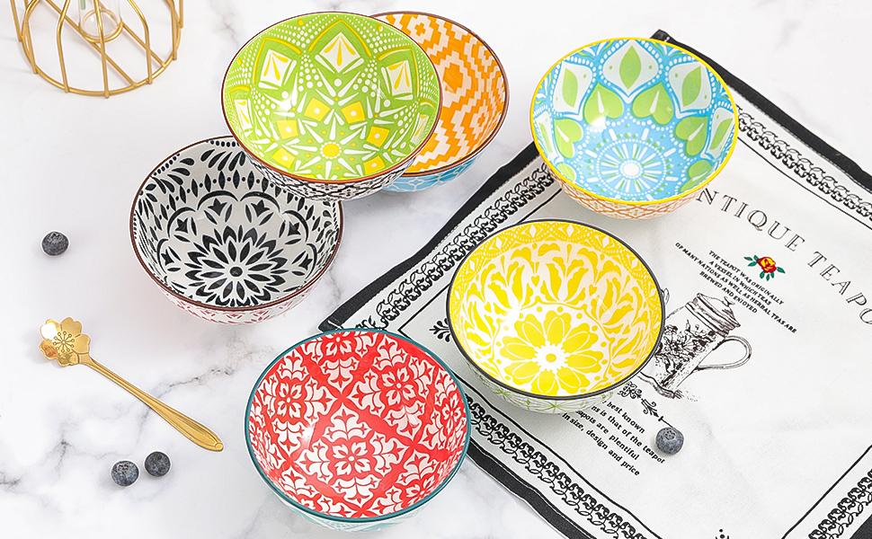 Набір мисок для мюслі, супу, салату з порцеляни (6 шт., 700 мл)