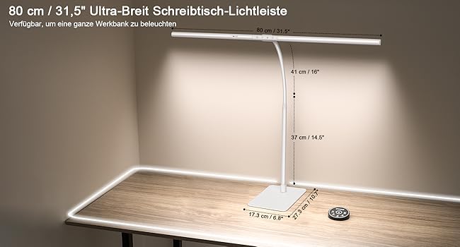 LED-лампа EYOCEAN для монітора з жестами та пультом, 24W, 80см, регульована яскравість, денне світло для офісу, читання, архітекторів, дизайнерів