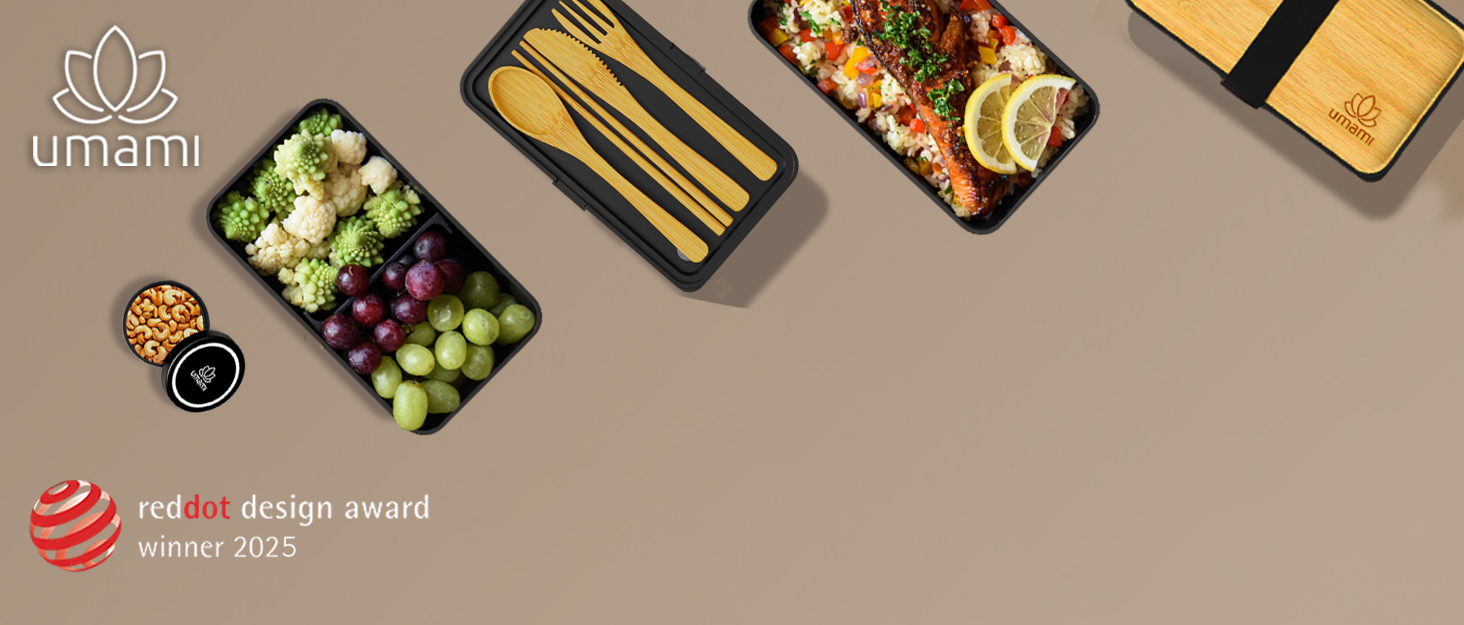 Набір ланч-боксів Umami Lunchbox для дорослих, 1500 мл, чорний онікс, з 4 столовими приборами та відділеннями