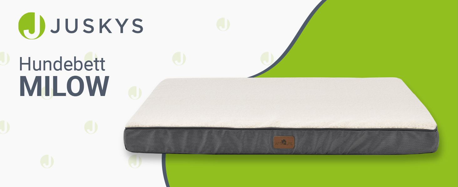 Ортопедичне ліжко для собак Juskys Milow, 76x51 см - м'яке та стабільне, знімний та пральний чохол - подушка для собак, килимок для маленьких собак - сірий (81 x 112 x 8 см, бежевий)