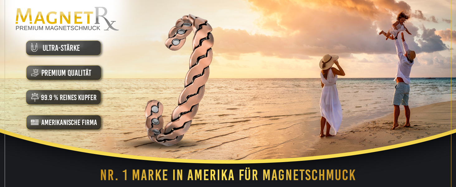 Куперне браслет MagnetRX® для чоловіків та жінок - регульований, з чистого міді