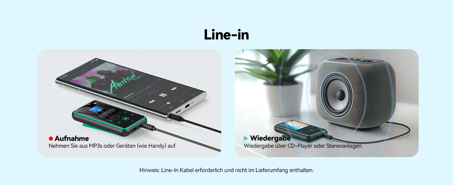 MP3 плеєр AGPTEK 64GB Bluetooth 5.3 з кліпсою для спорту, 1.8