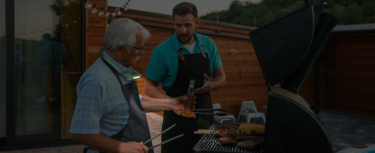 LED лампа на шию для читання Buch: світло для книги, в'язання, рукоділля (зелена). 3 режими освітлення