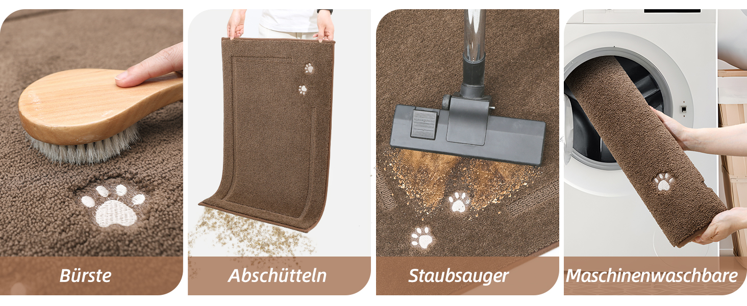 Килимок для дому BEQHAUSE 80x120 см, миючий, для входу, переднього та заднього дверей, коридору (колір: коричневий)