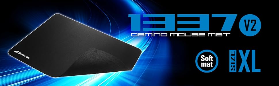 Ігровий килимок для миші Sharkoon 1337 Gaming Mat V2 XXL, вологостійкий, 444 x 355 мм